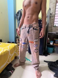 Retro Washed Patch Jeans