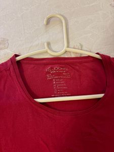 Red Basic Crew Neck T-Shirt