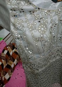 Stunning Grey Embellished Kurta Set