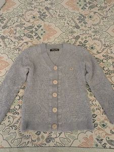 Chic Grey Button-Up Cardigan