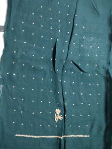 Beautiful Emerald Green Embroidered unstitched sui