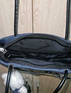 Savana Denim Shoulder Bag with Teddy Charm