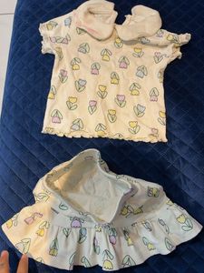 Cute Tulip Print Baby Girl Outfit