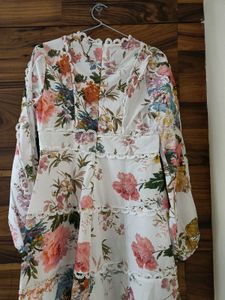 Floral Print Tiered Midi Dress