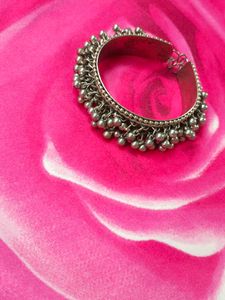 Oxidized Silver Anklet with Bells