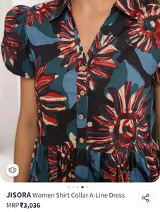 Tropical Floral Print A-Line Dress for Women