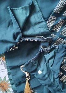 New Sparkling Teal Kurta Set with Dupatta