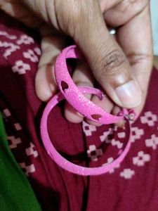 Sparkly Pink Hoop Earrings