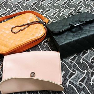 combo of 3 Chic Quilted Handbag Set