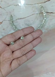 Stunning Crystal Choker Necklace and Earring Set
