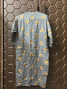 Gray Floral foil Print Kurti