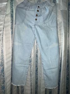 Light Blue Button Fly Jeans