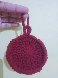 Handmade Crochet rose Flower coin pauch,(earbuds c