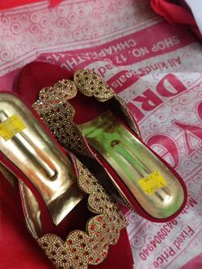 Elegant Red Embellished Sandals