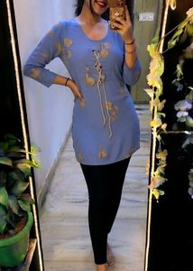 Stylish Blue Printed Kurti
