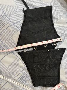 Newme vintage Gothic Black Brocade Corset Belt
