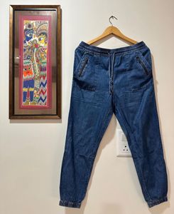 FOREVER21 Blue Denim Jogger Pants