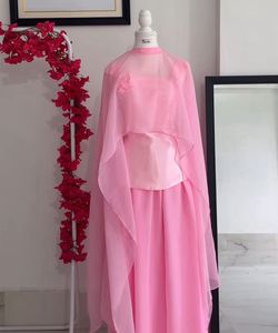 Elegant Pink Georgette Gown