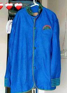 Men's Blue Ethnic Jacket