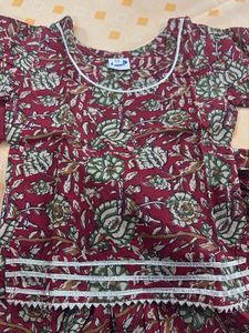 Maroon Floral Lehnga with Dupatta