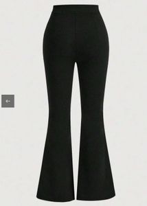 Black High-Waisted Flare Leg Trousers