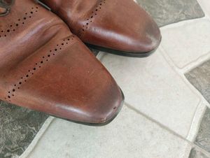 Louis Philippe Brown Leather Shoes