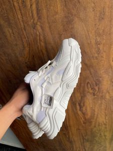 girls Stylish White Chunky Sneakers