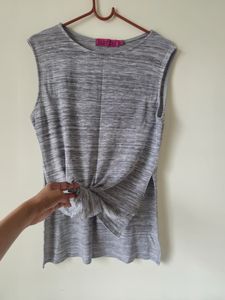 Gray Marled Sleeveless Top