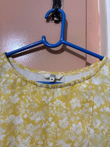 Yellow Floral Print Kurta