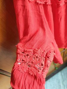 Red Off-Shoulder crop Top