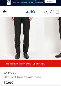 La Mode Men Black Regular Fit Formal Trouser