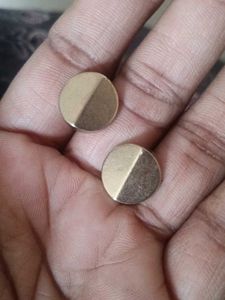 vintage two - tone gold - plated round cufflinks