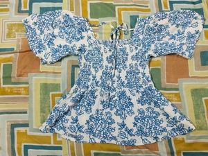 Floral Print Top with Bell Sleeves