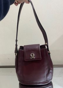 Louis Quatorze Burgundy Leather Shoulder Bag