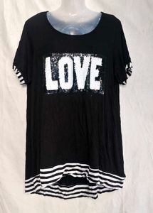 I. Black "LOVE" Sequin T-Shirt