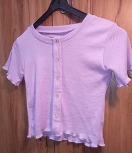 Lilac Ribbed Body Fit Top