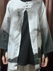 Chinese Style Gradient Print tunic/ shrug