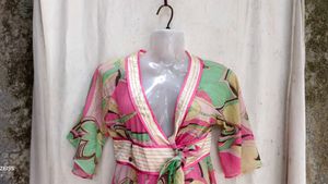 Vibrant Wrap Top with Belt