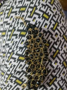 Statement Black Beaded Bracelet