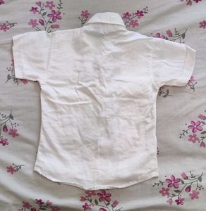 White Pleated Short Sleeve Kurta