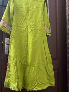 Designer Lime Green Kurta Set