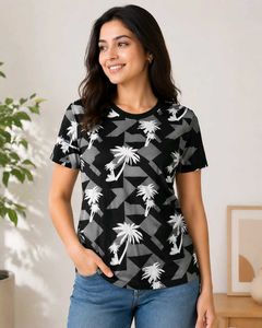 Stylish Palm Tree Print T-Shirt