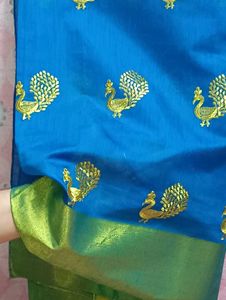 Royal Blue Peacock Saree