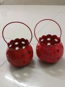 Decorative Metal Lanterns - Set of 2