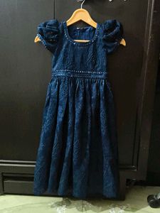 Elegant Blue Lace Dress