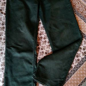 Dark Green Wide Leg Jeans