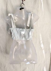 I. White Ruched Bustier Top