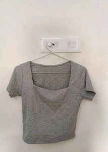 Grey Cropped T-Shirt