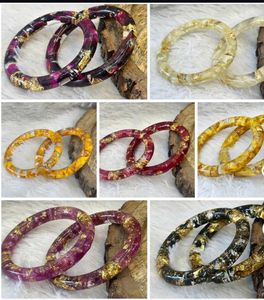 Custom Resin Bangles with Gold Flakes