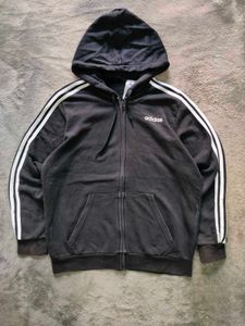 Adidas Zip-Up Hoodie with 3 Stripes